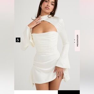 House of CB- Toira ivory draped corset dress